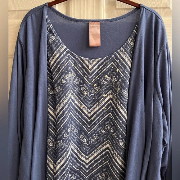 4X~ WHITE STAG~ BLOUSE W TOPPER~ - Picture 3 of 10